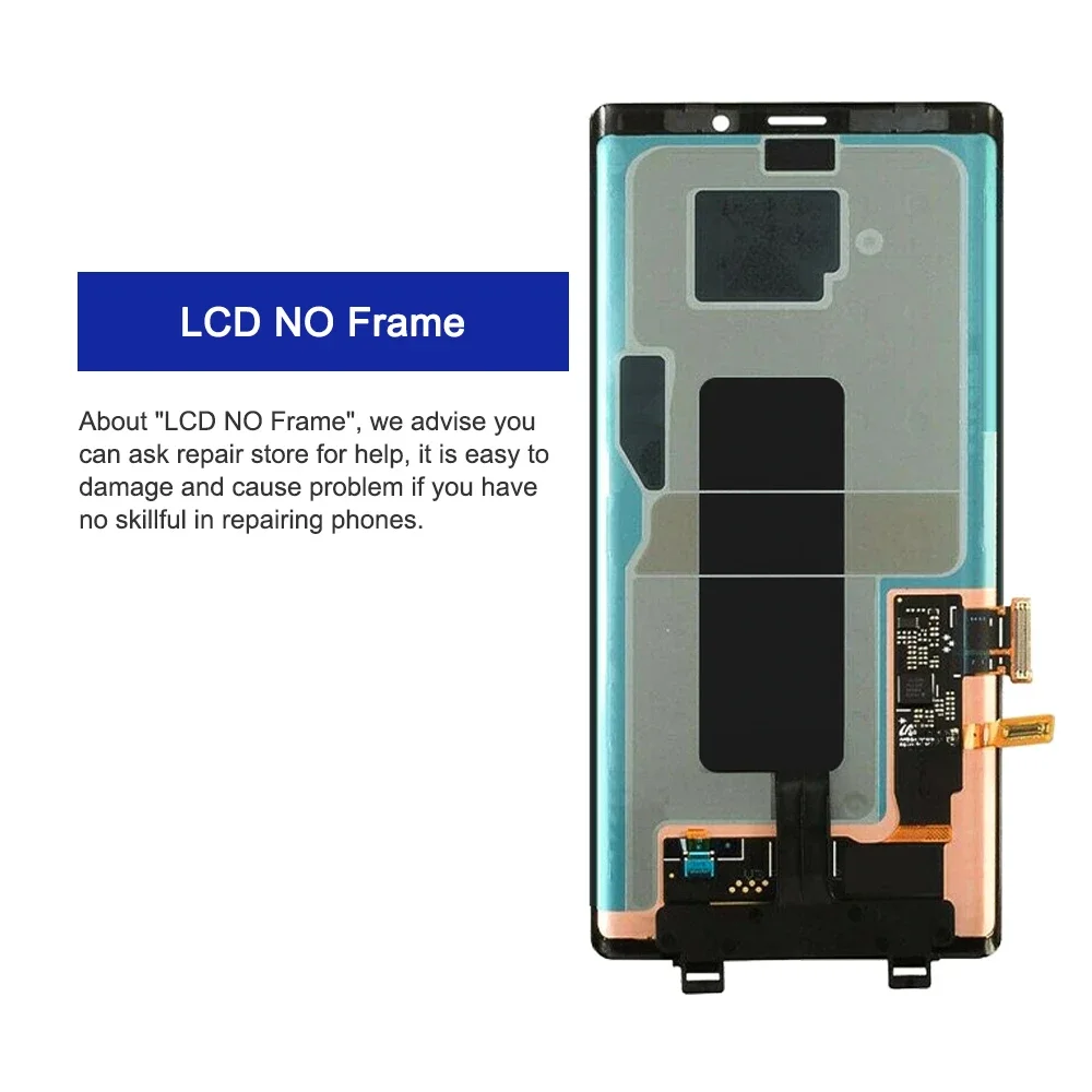 프레임 포함 LCD 디스플레이 터치 스크린 디지타이저, 삼성 노트 9, N960D, N960F, N960, N9600 용, 테스트 완료