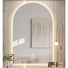 French Arched Bath Mirrors for Toilet Wall-mounted Dressing Touch Screen Mirrors Light Luxury Glass Design Mirrors for Bedroom 2