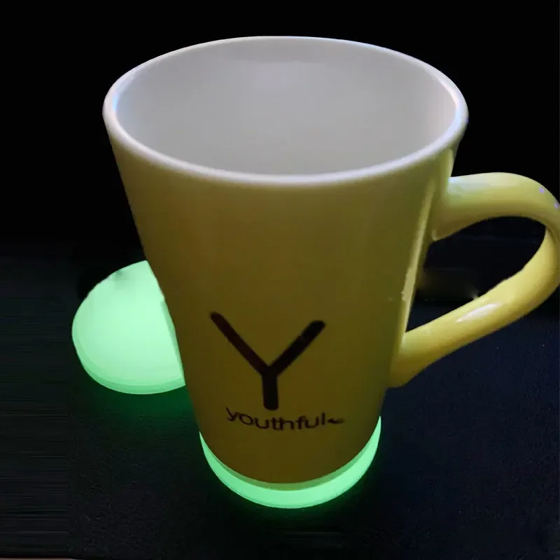 Car Luminous Cup Holder Anti Slip Insert Coasters Pads Interior Accessories Universal Fits Most Cups