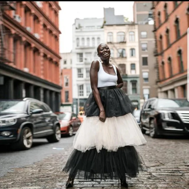 A-Line Tulle Skirts | Modest Multi Layer Tulle Skirt Black / XL