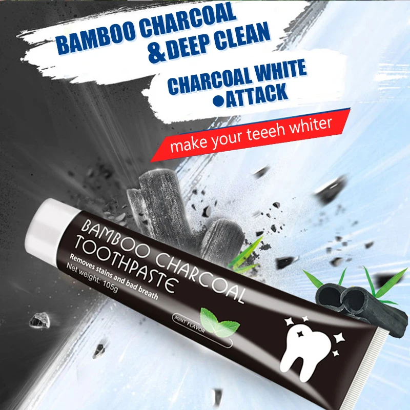 

Activated Bamboo Charcoal Toothpaste Black Remove Stains Plaque Teeth Whitening Natural Bamboo Charcoal Powder Fresh Breath