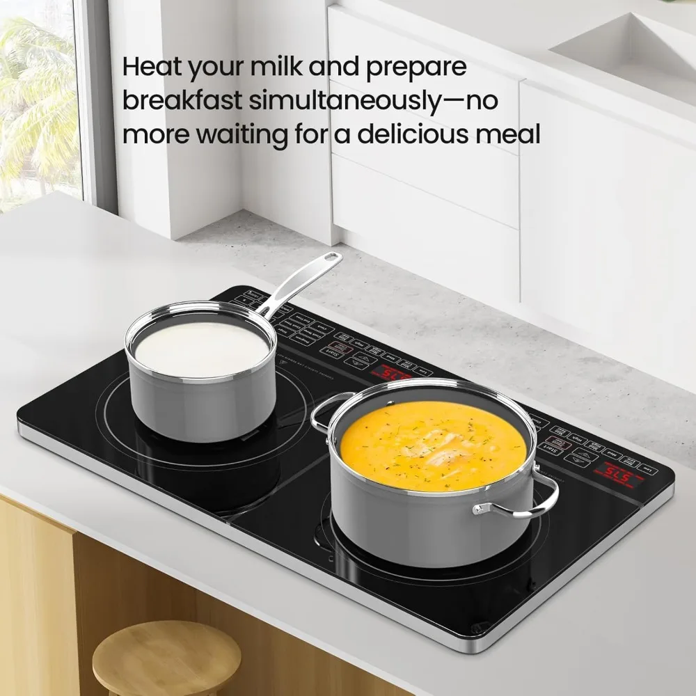 Double, Portable, Powerful 1800W with 2 Large 8&rdquo; Heating Coils, Independent Controls