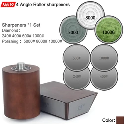 Enhanced Wooden Rolling Knife Sharpener with Adjustable Angles - Professional Diamond Grinding System - Ship With 24h (Professional Set)