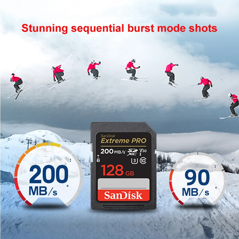 SanDisk Ʈ ͽƮ  SD ī, ī޶ SD ī, 32GB, 64GB, 128GB, 256GB, SD SDXC Ŭ 10, C10, U3, V30, 4K UHD