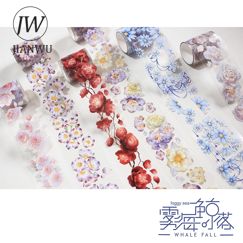Vesaneae 6 Rolls Floral Washi Tape - 2m Per Roll, 5cm Wide PET Decorative Tape For Crafts & Journals - View #9