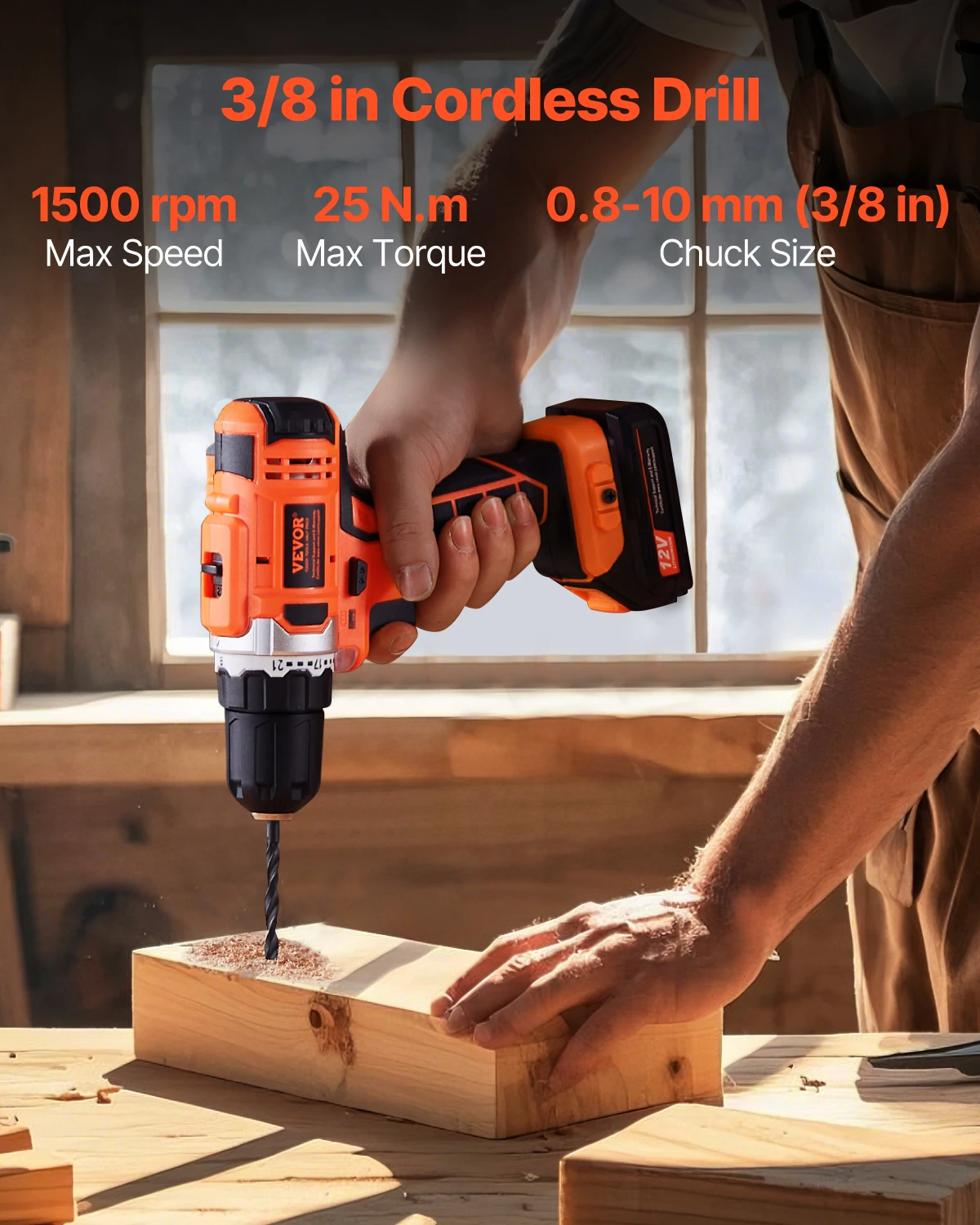 Cordless Power Tool Combo Kit with Drill and Impact Driver