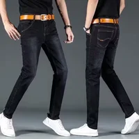 Men's Fleece Lined Loose Fit Casual Thick Denim Jeans Autumn Winter Straight Leg Versatile Business Mid Young Adult Long Pants