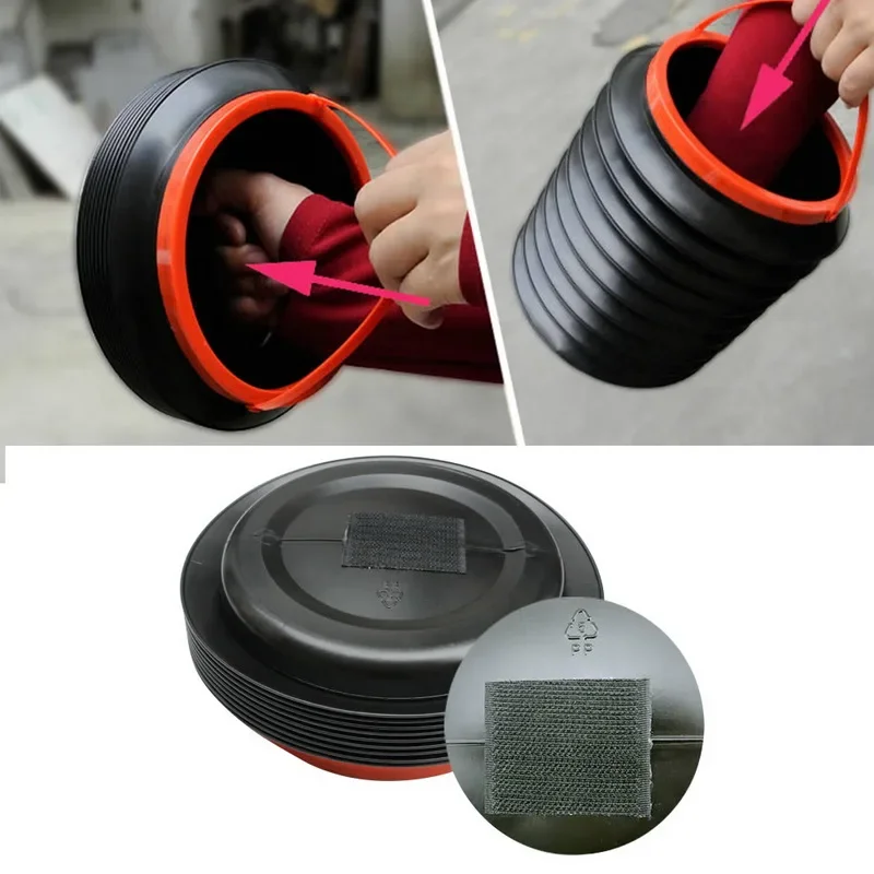 4L Car Folding Trash Collapsible Water Fishing Bucket Outdoor Camping Garbage Plastic Bucket Storage Box Container