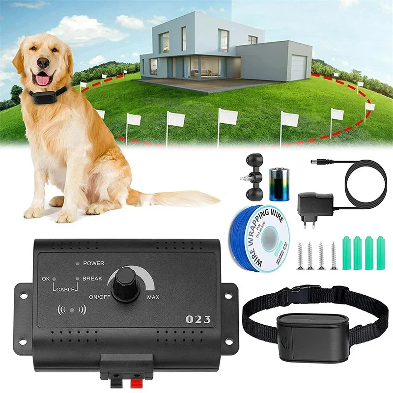 023 Accessories Invisible Wireless Electric Dog Fence System Outdoor Dog Training Remote Control Beep Shock Collar