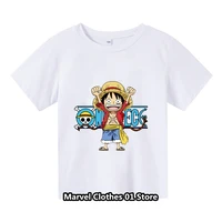New Summer Short Sleeve Anime One Pieces Printed T-shirt  Children Summer Cool Streetwear Cool Boy Girl Kids Tops 1