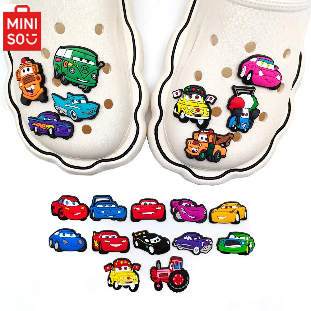 Shoe Charms MINISO Disney 20kinds of Cars for Clogs Sandals Decoration Shoe Accessories