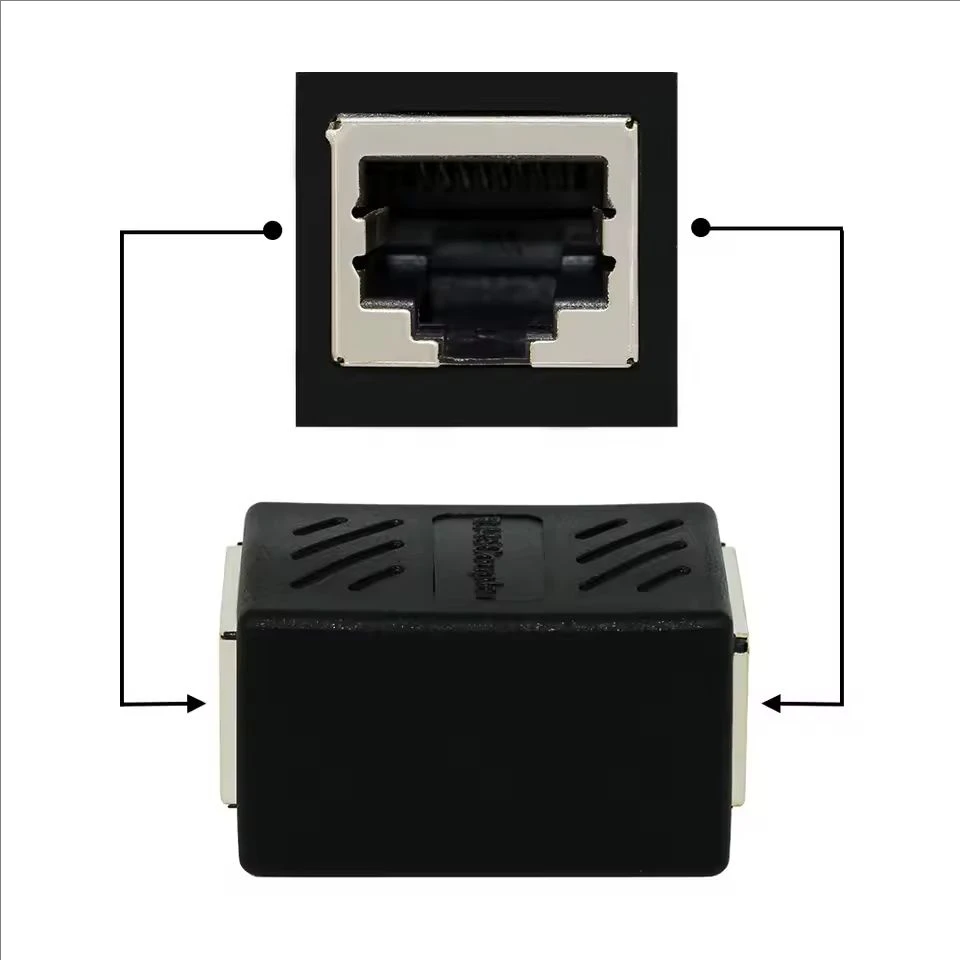 Ethernet LAN Splitter Connector Adapter, RJ45 Female to Female Coupler, CAT5/CAT6 Socket