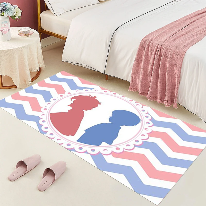 

Pink Love Large Area Children's Room Carpet Home Decoration Carpet for Living Room Shaped Special Cute Cartoon Printed Tapete