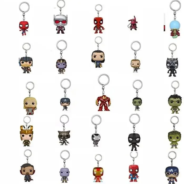 FUNKO Avengers 4: Endgame Capitán Marvel Venom Deadpool Iron man Llavero Figuras de acción Juguetes para niños Regalo de Navidad