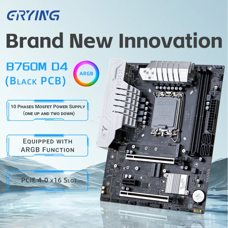 Erying B760M D4 Argb Scheda Madre Lga1700 Supporto Core I3/I5/I7/I9 12Th 13Th Cpu 12400 12900 13600K/F Componenti Del Computer Desktop