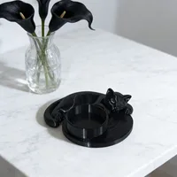 Cute Cat Candle Holder Decoration Ornament, Sleeping Cat Ornament, Artistic Desktop Decoration Candle Holder [excluding Candles] 4