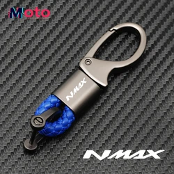For YAMAHA NMAX N-MAX N MAX 155 2017-2021 2022 Motorcycle High Quality Accessories Hand Woven Leather Keychain Metal Keyring