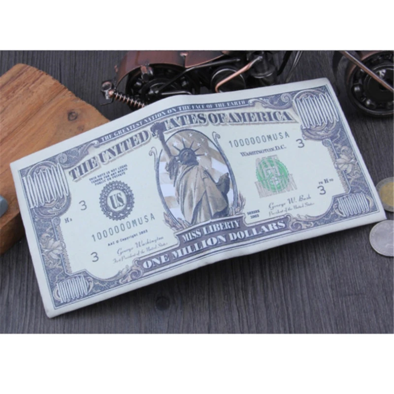 Cute US Dollar Wallet For Boys Kids Men Pu Leather Money Bag Novelty Gift Teens Student Purse Women Male Coin Pouch New