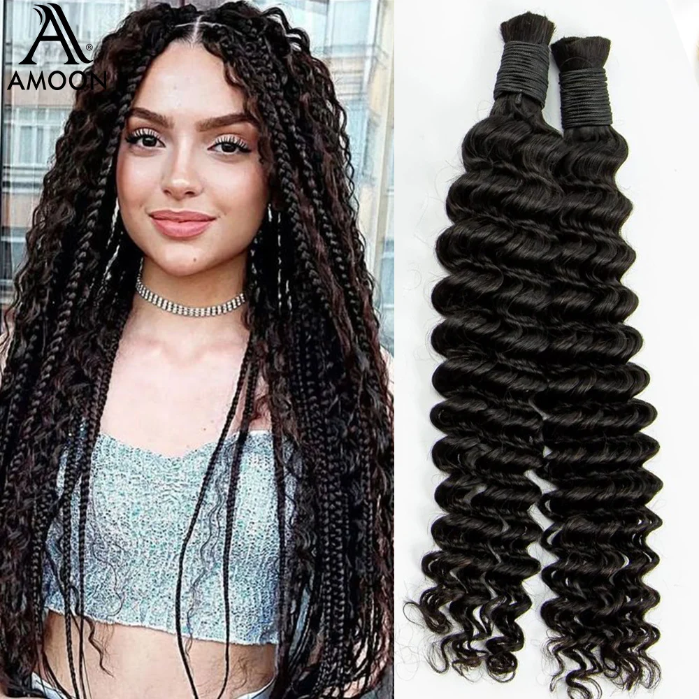 Human Hair Extensions for Braiding Deep Wave Bulk Hair Colored No Weft Bundles for Boho Braids human hair extensions braiding hair extensions human braiding hair