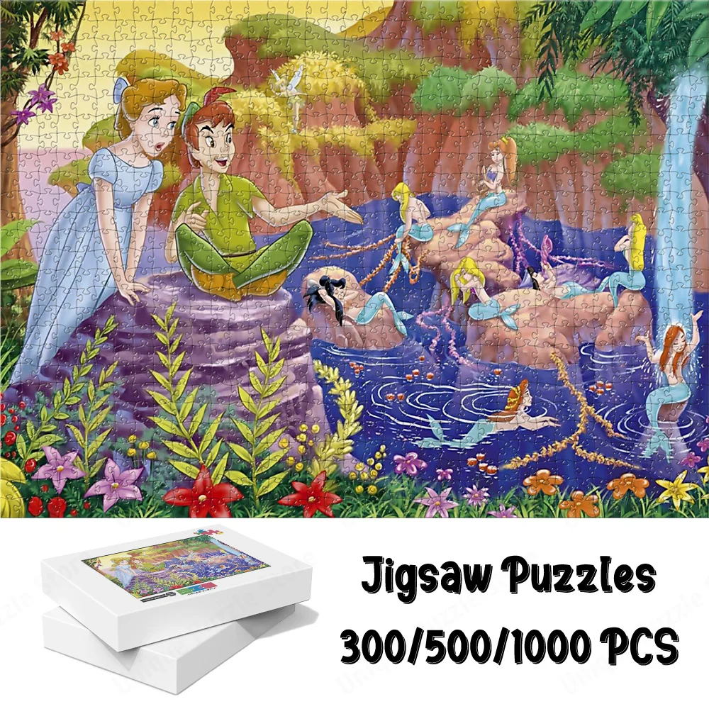Peter Pan E Little Bell Puzzle Disney Sirene Jigsaw Puzzle Walt Disney Series Diy Large Puzzle Game Design Unico Jigsaw