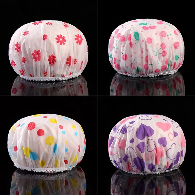 Waterproof Bathroom Shower Cap Thicken Elastic for Women Beauty Hair Salon