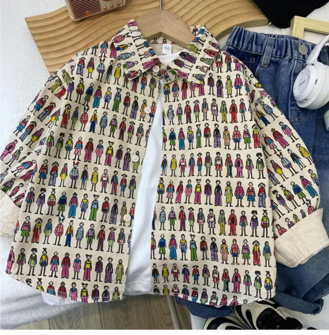 Spring and Autumn Children's Shirt Coat Korean Edition Boys' Polo Top Baby Long sleeved Shirt