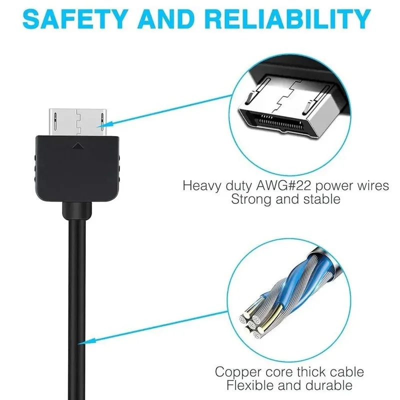 USB 데이터 및 전원 충전 케이블 2 in 1 데이터 동기화 와이어 휴대용 콘솔 1M 게임기 충전 데이터 케이블 (플레이스테이션 비타 1000용)
