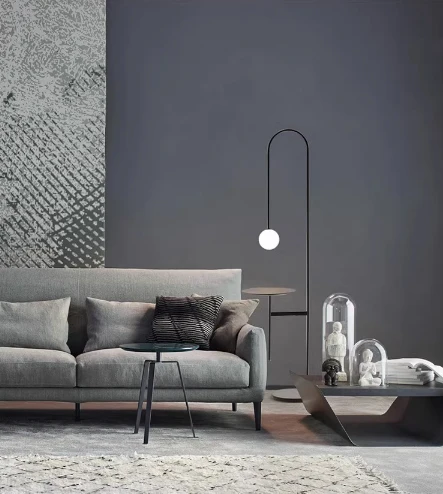 Modern simple decoration floor lamp living room sofa next to wrought iron glass led vertical light