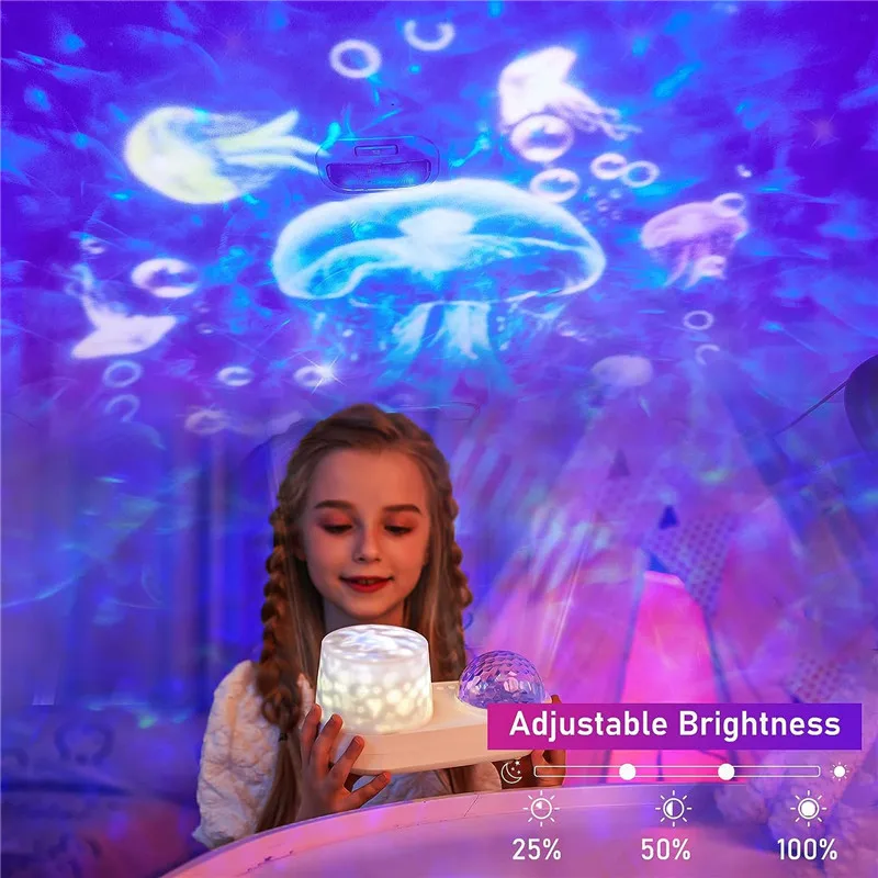 Ocean Starry Projector Small Night Light Constellation Galactic Nebula Projection Lamp 360 Degree Rotation for Children's Gift 3