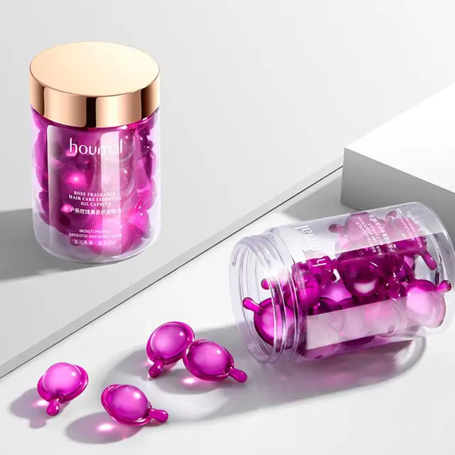 Siero per lo Styling dei capelli per capelli crespi e secchi capsule di olio di essenza di rosa balsamo anticrespo senza risciacquo ripara i capelli secchi e danneggiati 6