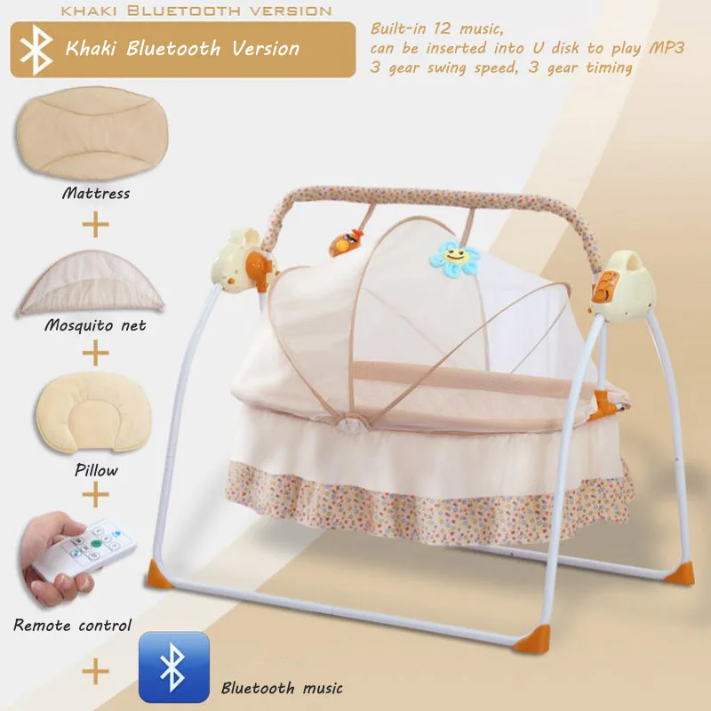 Baby Auto Swing Bed Electric Newborn Cra…