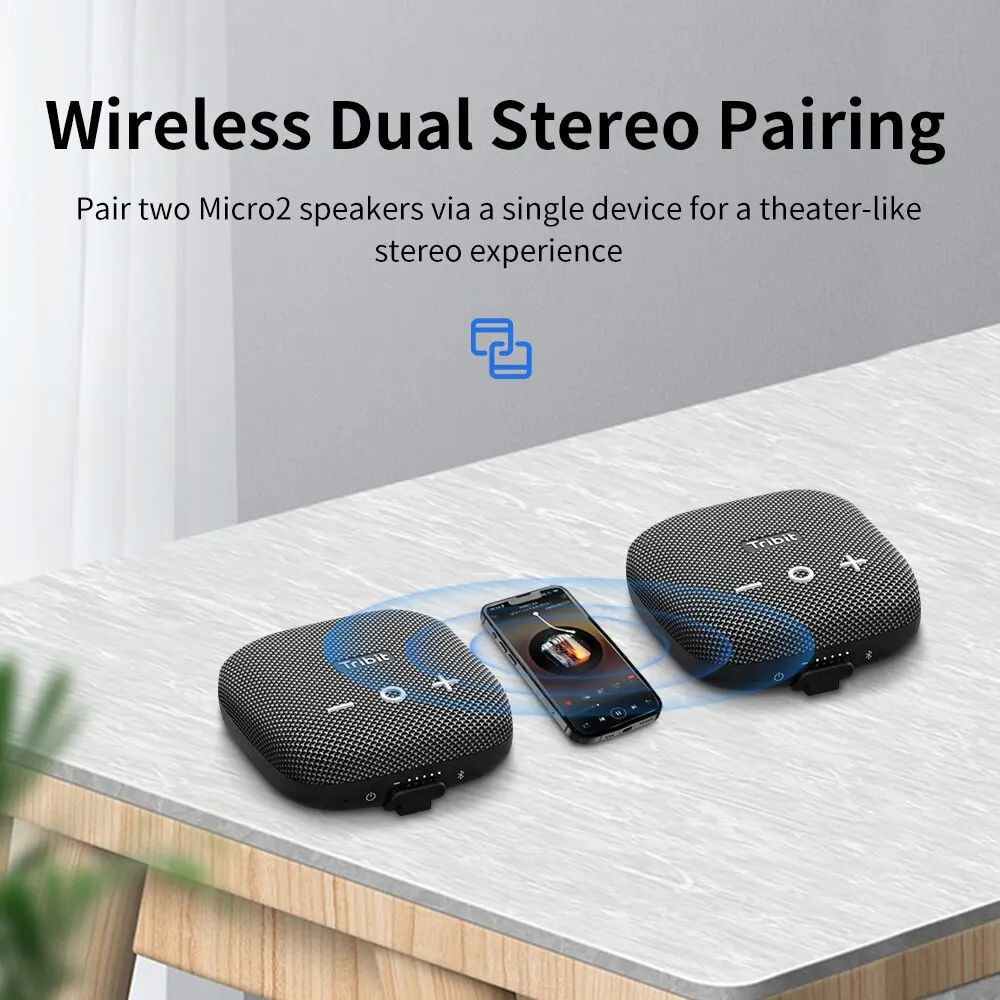 Tribit Stormbox Micro 2 휴대용 스피커 90db 시끄러운 사운드 딥베이스 Ip67 방수 캠프 소형 스피커 내장 스트랩