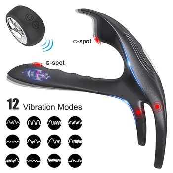 Couple Vibrator with Dual Motor Cockring Wireless Remote Cock Penis Ring Adult Sexy Toys For Men Delay Ejaculation Penisring 3