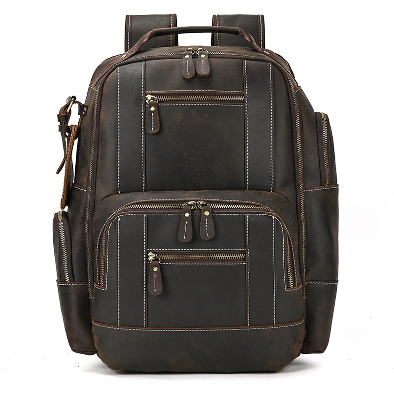 Leather College Backpack For Men