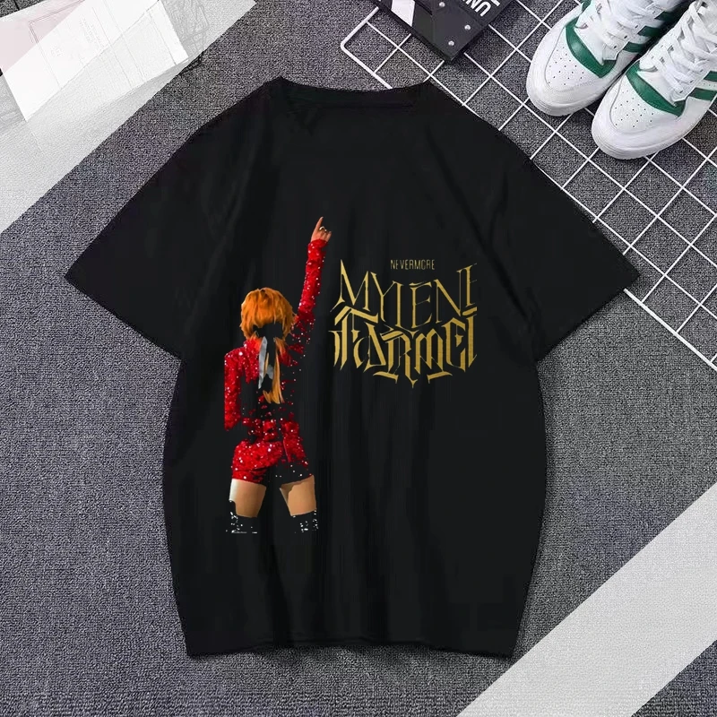 Футболка мужская с коротким рукавом, винтажная рубашка с рисунком манги, французский Милен фермер, Nevermore, летняя модная уличная одежда