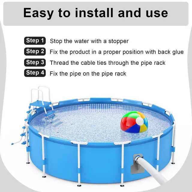 30-38 Mm-Es Medence Csövek Rögzítő Tartó Tartók Az Intex Bestwa Felett A Föld Feletti Tömlőkonzerv Zárójelhez Kábel Nyakkendővel - Image 4