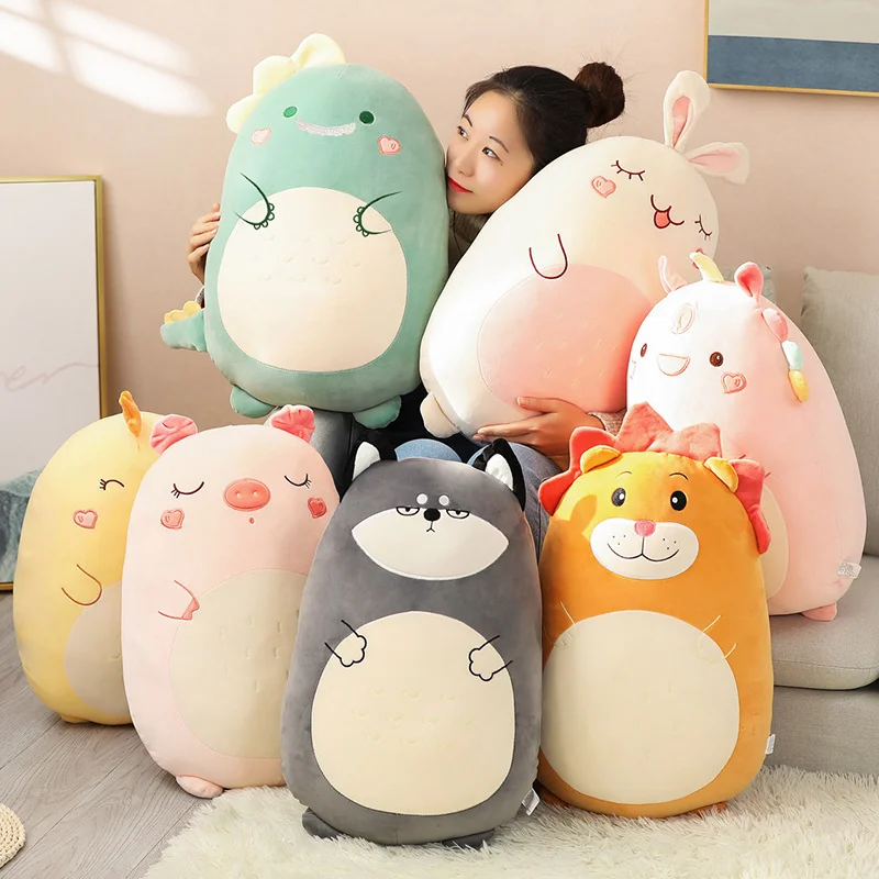 

Squishy Pillow Kawaii Animal Dinosaur Shiba Inu Dog Plush Toys Cute Pig Unicorn Rabbit Doll Girls Bed Holding Sleeping Cushion