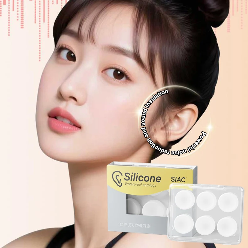 6 Pcs Silicone Ear Plugs Reusable Earplugs For Sleeping Swimming Traveling Working Studying Noise Reduction Flexible Ear Plugs