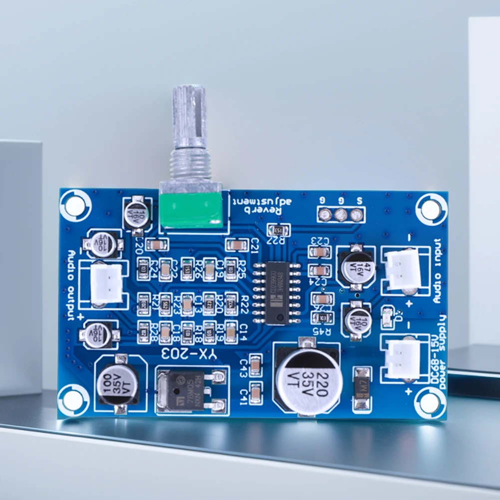 PT2399 Microphone Reverberation Board DC Single Power Supply M65831 Microphone Amplifier Module Preamplifier Reverberator