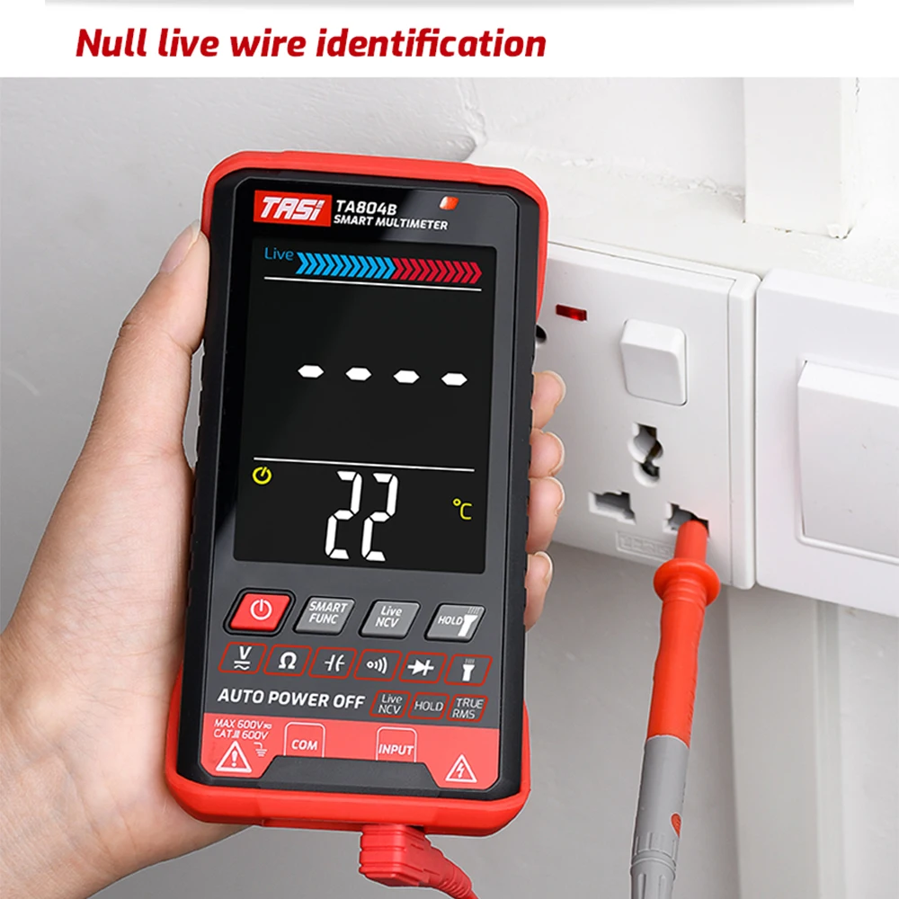 TASI TA804B Digital Multimeter Auto Tester Multimeters HD Color Screen Ultrathin Intelligent OHM NCV DC/AC Voltage Meter digital multimeter multimeter tester