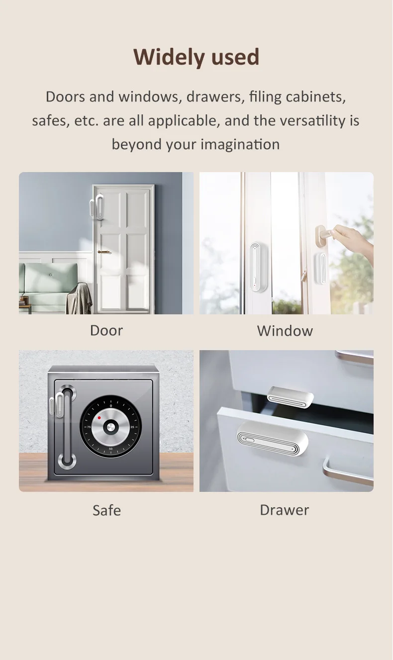 Tuya Smart WiFi Door Window Alarm Sensor Smart Home Open Closed Detectors Wifi H