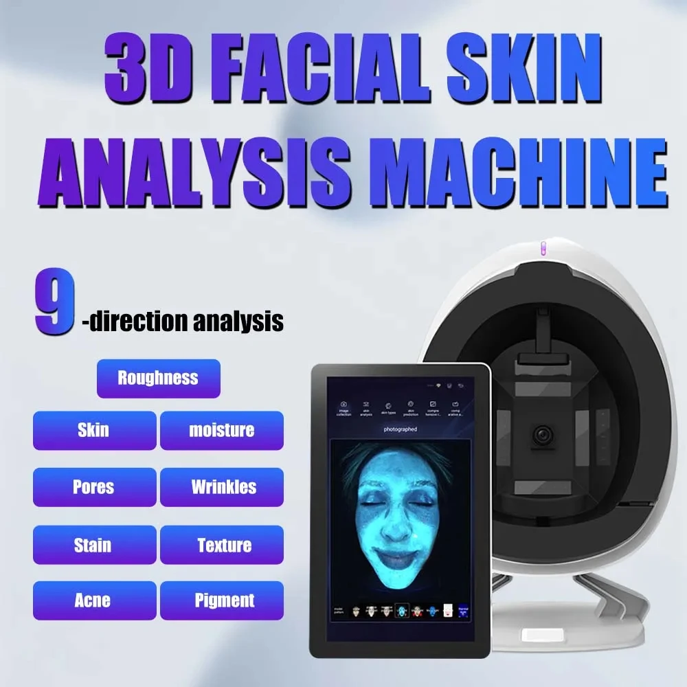 

High Intelligent Skin Analysis 3D Image Health Diagnosis Machine 36 Million Pixels 8 Light Spectrum Face Element Analyzer