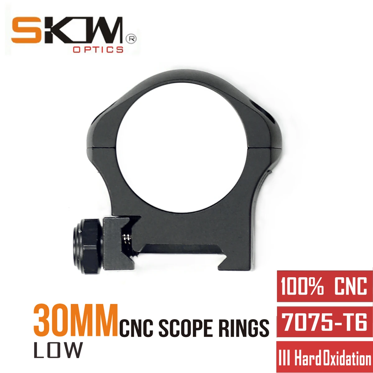 SKWGEAR 30mm Scope Rings Low 7075 -T6 Mount Fit Picatinny CNC