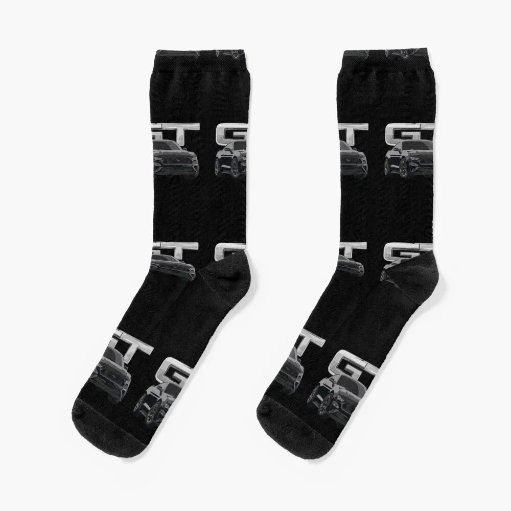 

Mustang GT V8 shadow black Socks christmass gift new year summer Heating sock Women Socks Men's