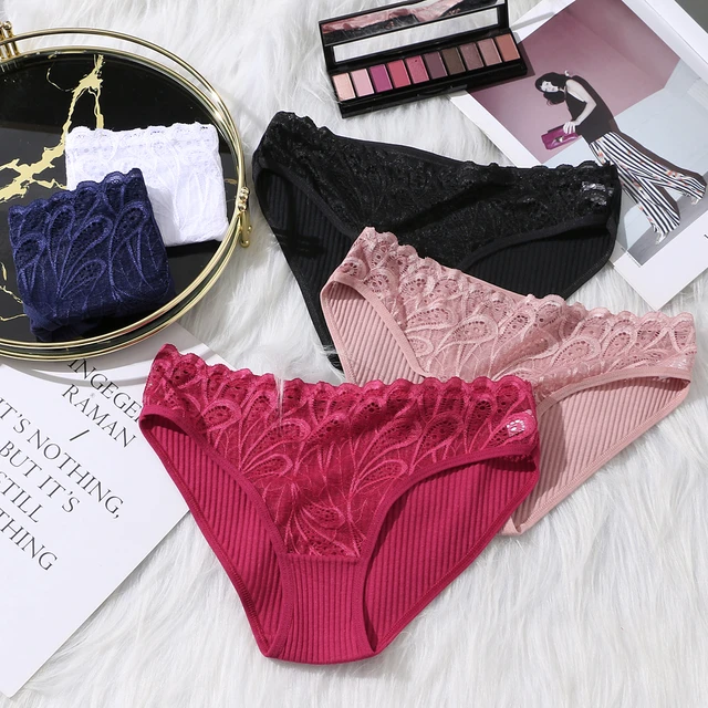 3PCS/lot Cotton Panties Women Comfortable Underwear Sexy Low-Rise  Underpants Female Lingerie Big Size Ladies