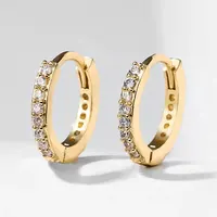 1 Pair Minimal Exquisite Hoop Crystal Zirconia Small Huggie Thin Cartilage Earring For Women Helix Tragus Piercing Jewelry