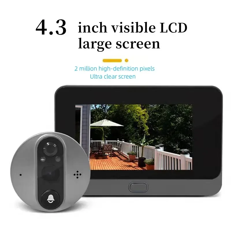 1080P WIFI Doorbell Camera Smart Home 1080P 4.3 Inch Wireless Video Doorbell Outdoor PIR Monitor Door Bell Camera Viewer