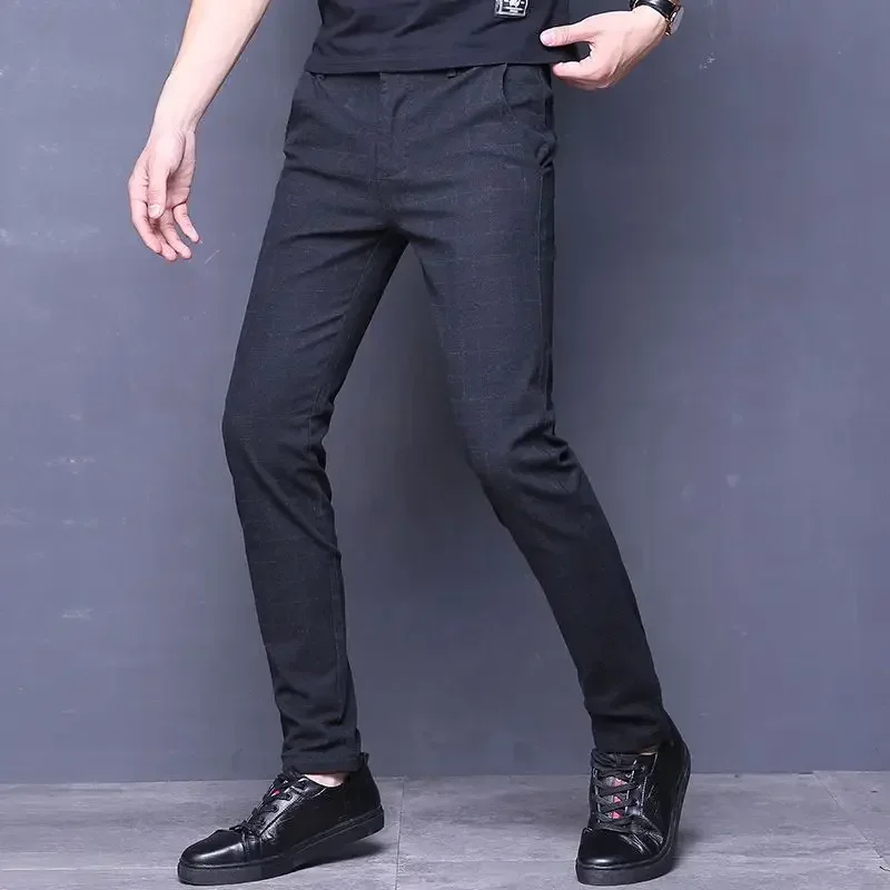Pantalones rectos negros de verano para hombre, pantalones de traje para hombre de talla grande, reseñas coreanas, muchos pantalones chinos para hombre, baratos, antiarrugas, nuevos
