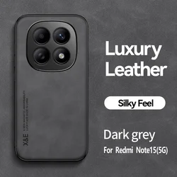Luxury Magnetic Leather Soft Phone Case - Premium Back Cover for RedmiNote15 4G (Dark Grey)