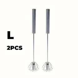Durable Stainless Steel Semi - Automatic Egg Mixer for Effortless Kitchen Baking (L size 2pcs)